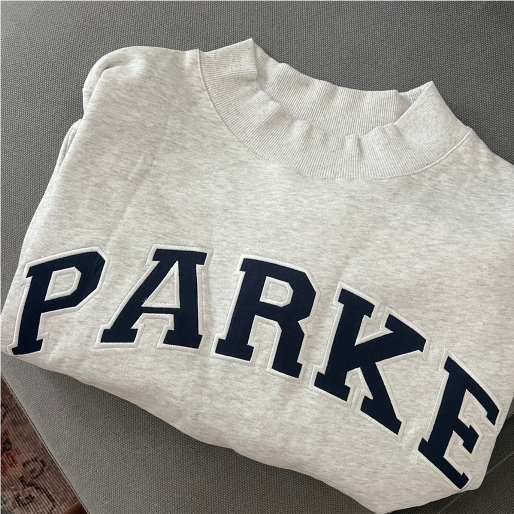 Brand new. Never worn. Parke mock neck. Grey and navy. L/XL.